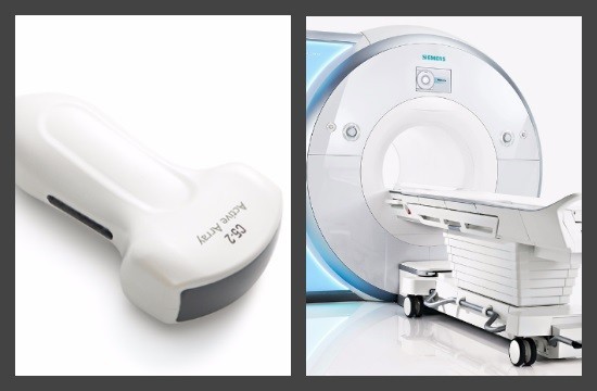 Ультразвуковой датчик и магнитно-резонансный томограф